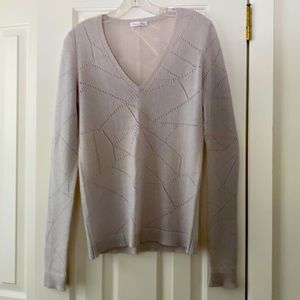 Minnie Rose Light weight sweater. Soft Pale grey.